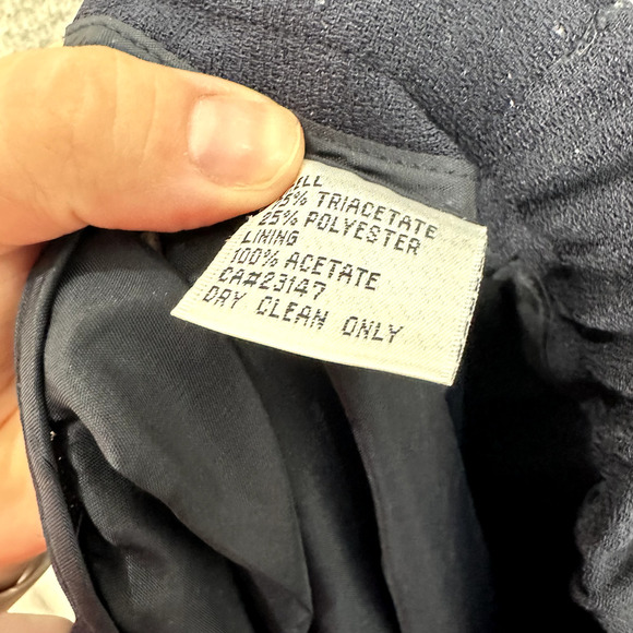 Talbots Pants Womens 14P Blue Pleated Tapered Leg Vintage Nautical Preppy Career - Picture 7 of 7